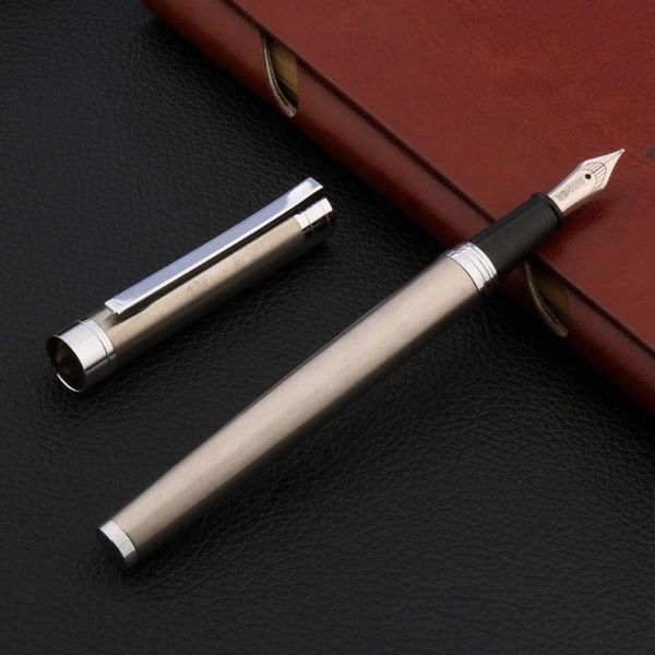 

silver stainless steel 0.7mm nib classic fountain pen ink writing tools pens