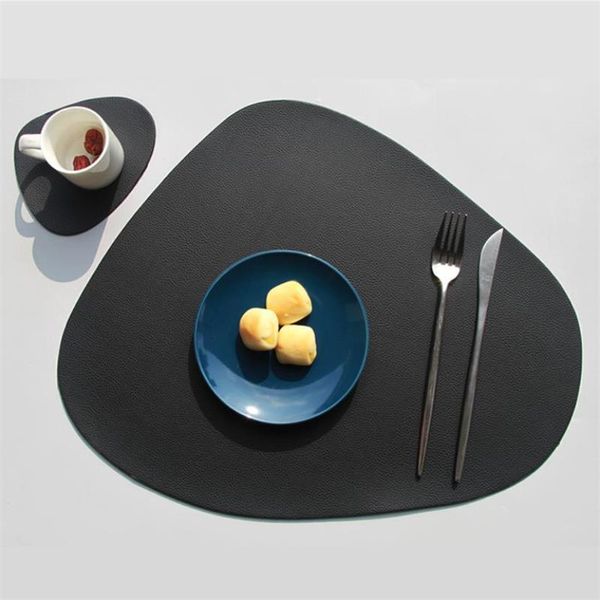 

table runner placemat mat tableware pad leather heat insulation non-slip simple washable placemats disc dining