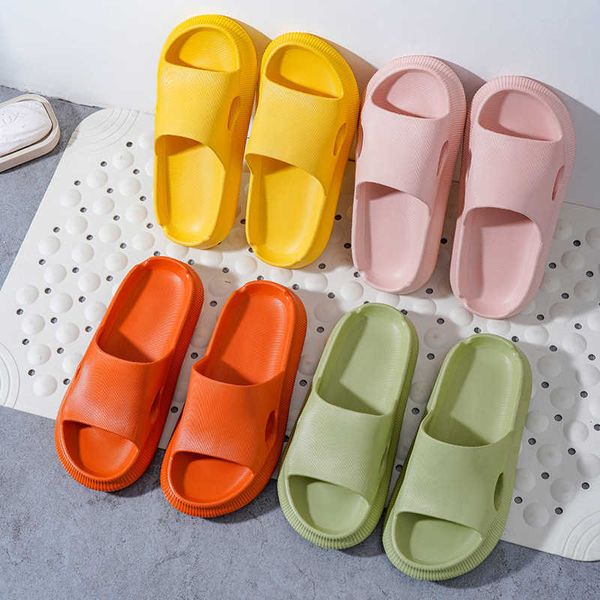 

wholesale korean style home couple slippers for bathing non-slip thick-soled slides indoor soft and conform shoes dropshipping h0827, Black