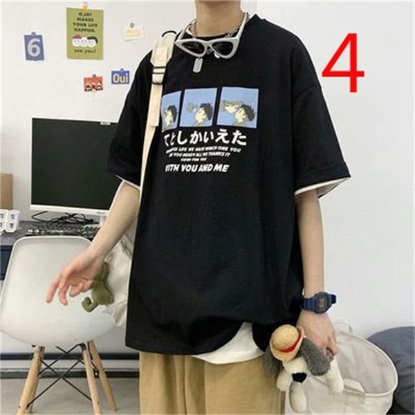 

men's short-sleeved t-shirt men's embroidery casual and comfortable korean style trend 210420, White;black