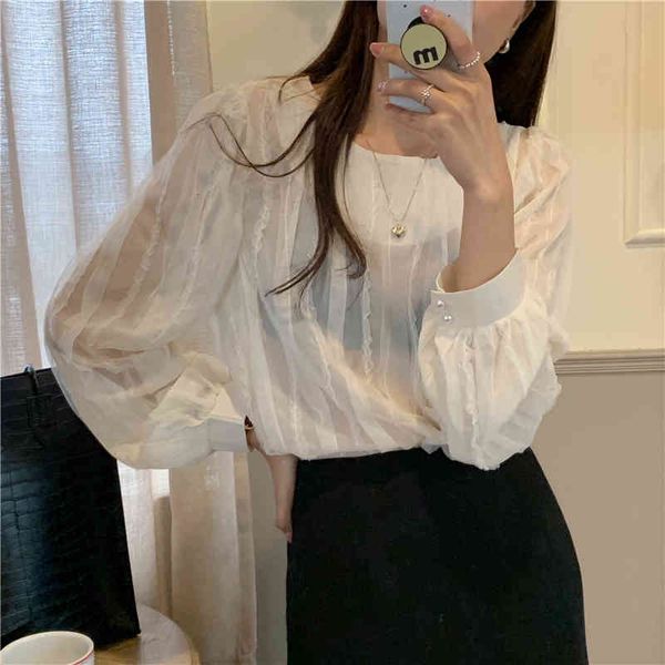 

two piece dress spring retro gentle blouses solid streetwear 2021 o-neck office lady casual chic all match stylish shirts 2dad, White