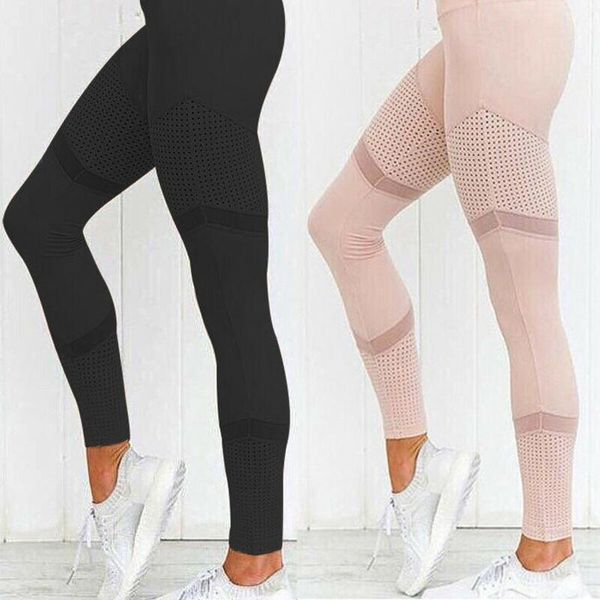 

women's pants & capris women sports high waist fashion ladies mesh fitness long trousers s-xl, Black;white