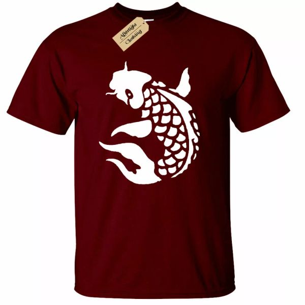 

mens koi carp shirt fishing fisherman gift t shirt, White;black