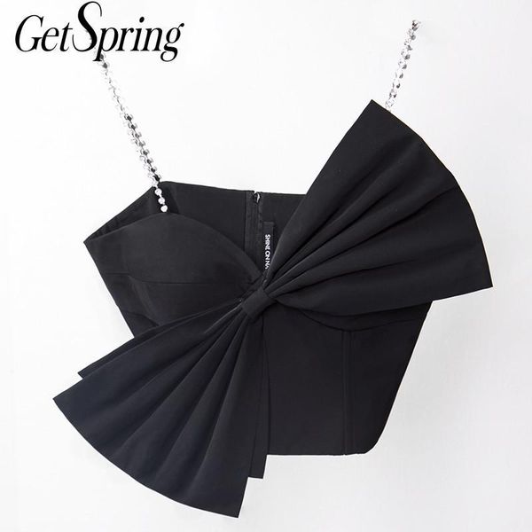 

women crop diamond bow black summer vintage short s clothing fashion 210430, White