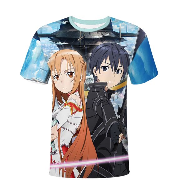 

wholesale factory support t shirt 100% polyester digital printed cartoon anime t shirt for men/women, White;black