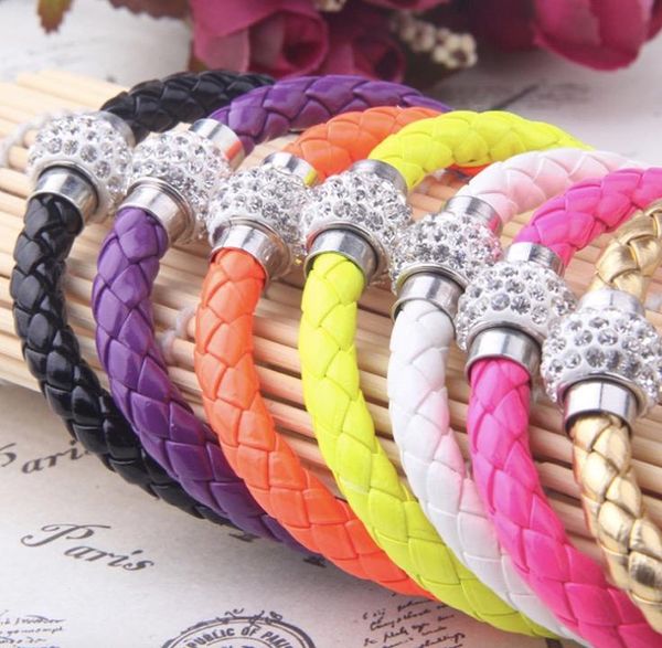 

lvb3 colorful leather base chain fit charms bracelet girls mujer rope bangles al, Golden;silver