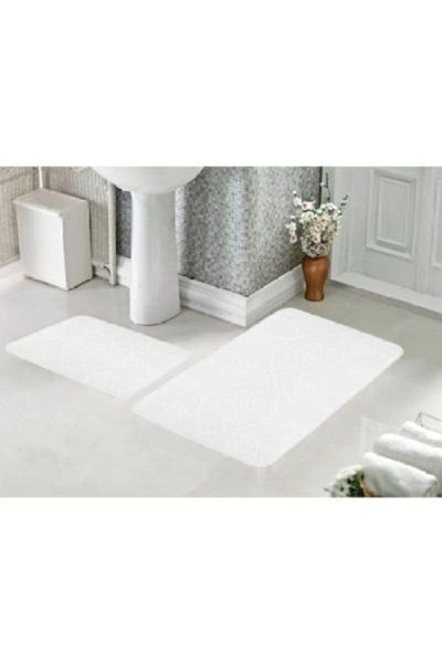 

white bathroom mat carpet set toilet seat 60x100 cm 01310 bath mats