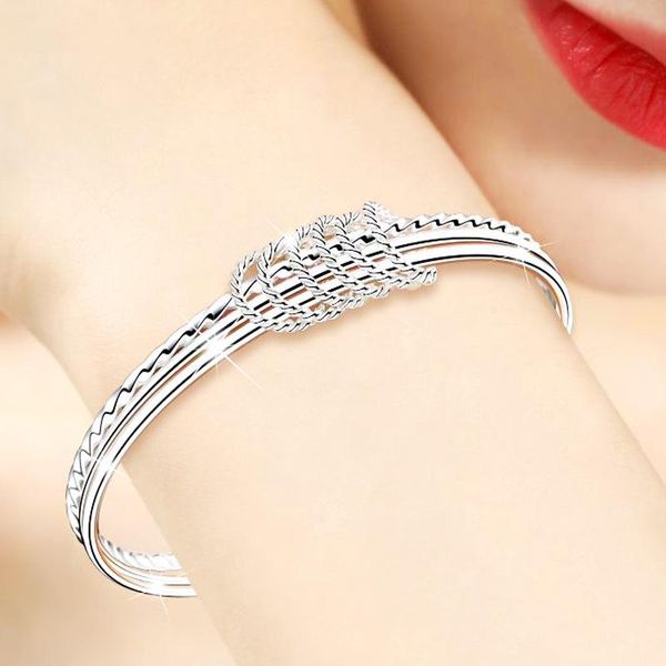 

charm bracelets fashion bracelet sansheng iii silver plated three-coil cross-border jewelry, Golden;silver