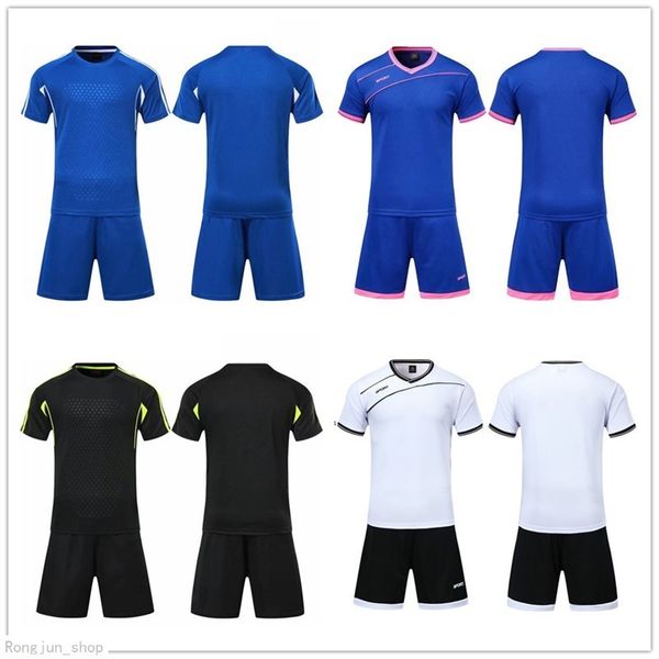 

2021 soccer jersey sets smooth royal blue football sweat absorbing and breathable children's training suit 001 4313, Black