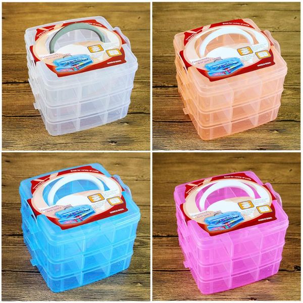 

compartments plastic box adjustable for office housekeeping organization jewelry beads pills nail art storage organizer boxes & bins