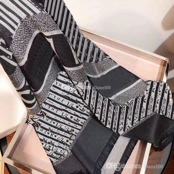 

designer woman cashmere scarf men and women 2022 fashion winter luxury design scarves ladies shawls big letter pattern wool landsc, Blue;gray