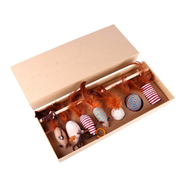 

pet seven changeable interesting cat toys gift for cats feather