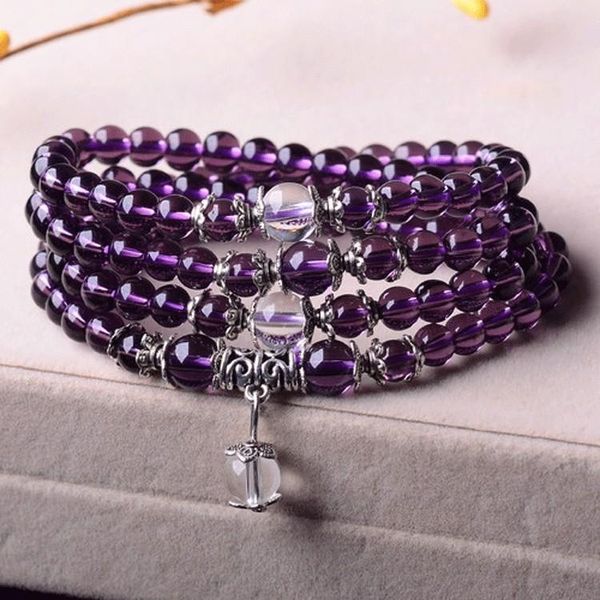 

link, chain bracelets lady couple amethyst multi-circle crystal stripe, Black