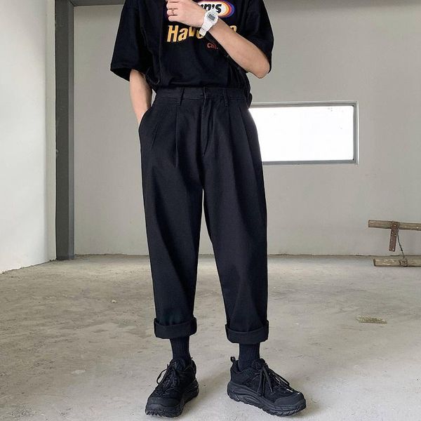

men's pants simple leisure mens cotton harem loose fashion trend black color casual male trousers plus size h94z