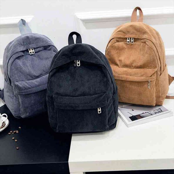 

fashion womens backpack travel corduroy student girls casual rucksack school bag for teens
