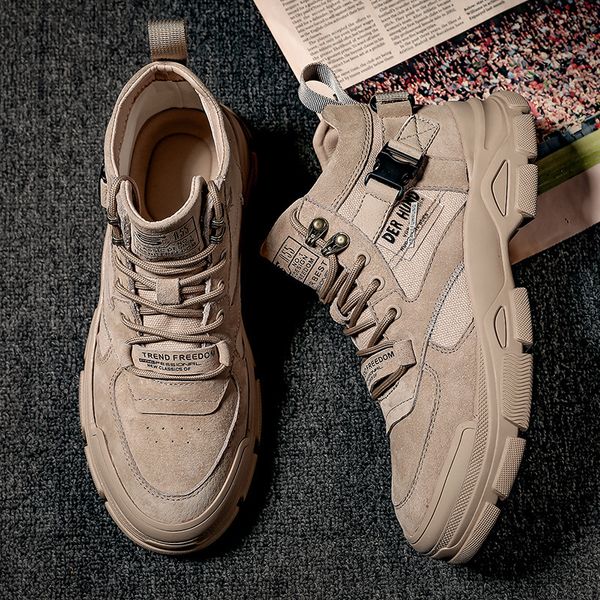 

men's winter high martin korean fashion versatile outdoor casual work cloth dert boots men's sports sho, Black