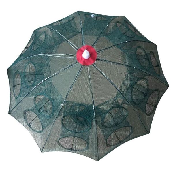 

10/20 holes automatic fishing net shrimp cage nylon foldable crab fish trap cast folding network in stock accessories