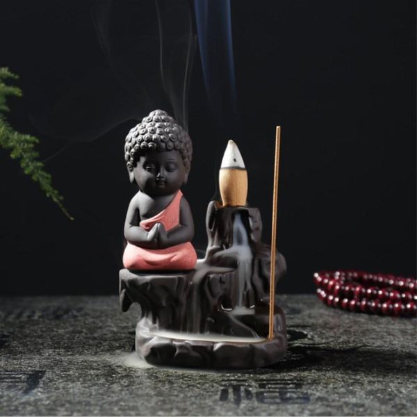 

fragrance lamps incense burner creative home decor the little monk small buddha censer backflow use in teahouse