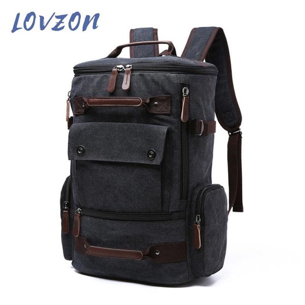 

backpack lovzon vintage canvas school bag men's travel bags large capacity laptop