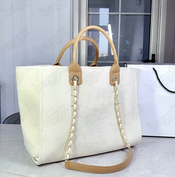 

classic deauville tote wool felt large designer canvas shopping bag leather chains handbag brand luxurys womens bags oversize pearl package