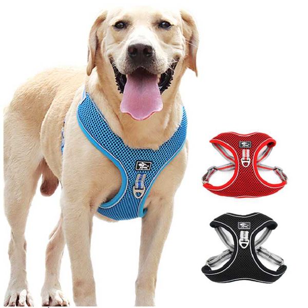 

dog collars & leashes pet harnesses leads reflective polyester harness adjustable vest breathable