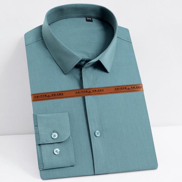 

men's dress shirts classic wrinkle-resistant stretch shirt comfortable breathable soft long sleeve standard-fit office work, White;black