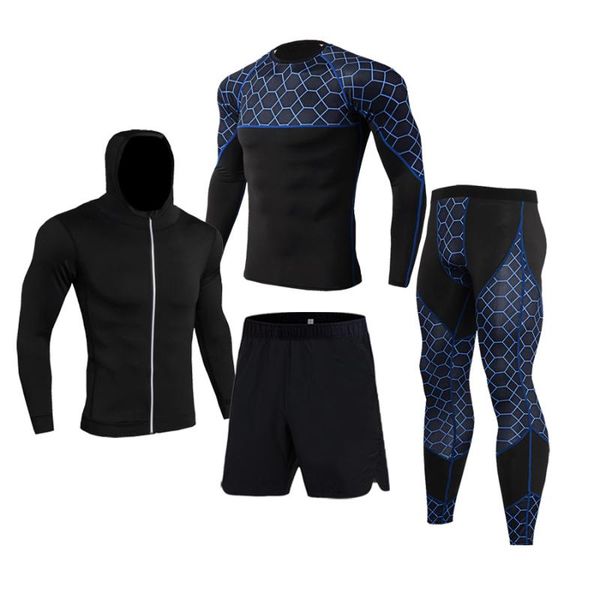 

men's tracksuits 2021/22 high-end quality running rash guard sportswear training fitness suit compression leggings outdoor cycling clot, Gray
