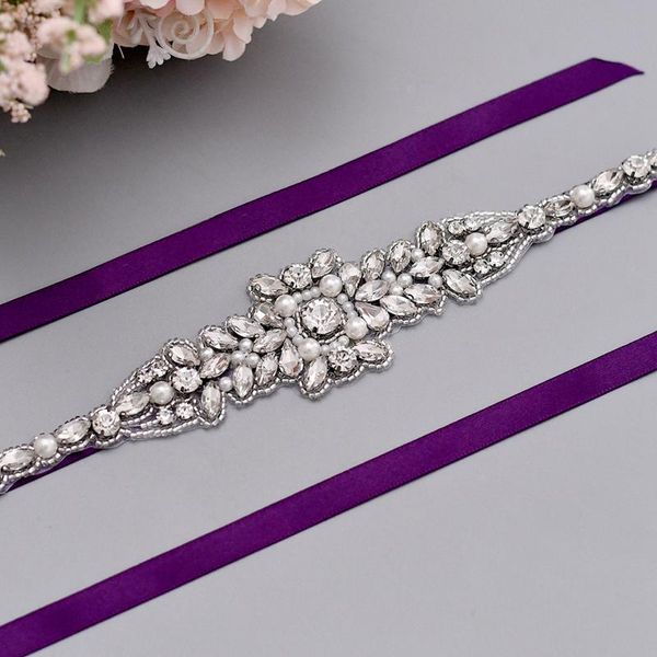 

wedding sashes s379 rhinestone belt pearl bridal bridesmaid dress accessories thin waist belts for women prom evening dresses, White