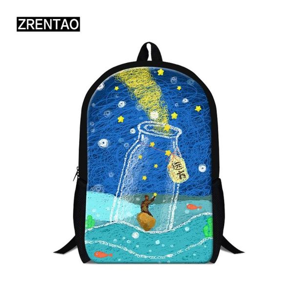 

backpack blue/green/colorful oil painting print large school bags back packs lightweight men women schoolbag satchels for teen boy girl