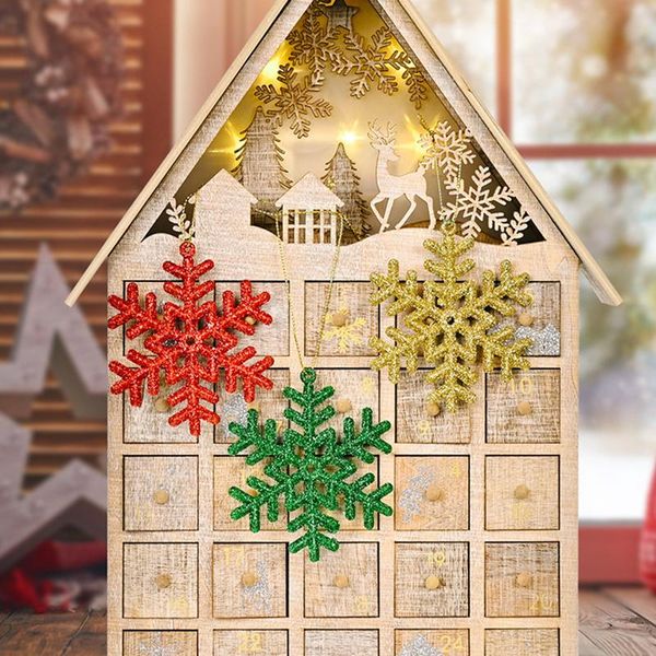 

christmas decorations tree decor 6 pcs glittery powder flower/snowflake hanging piece seasonal festival xmas home ornament