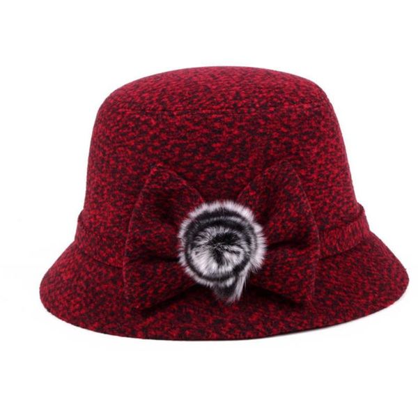 

stingy brim hats fashion casual woolen fedora female autumn 2021 party office ladies simple elegant korean mother caps gray retro winter hat, Blue;gray