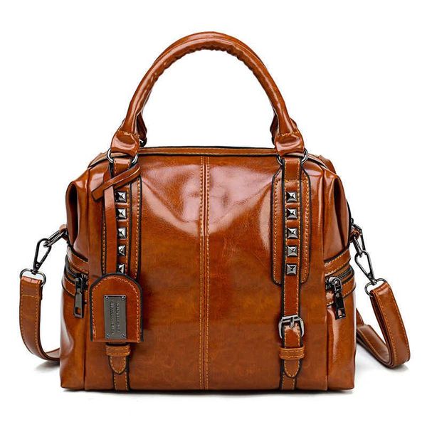 

evening bags retro oil wax leather luxury handbags women designer shoulder messenger for 2021 sac bag bolso mujer