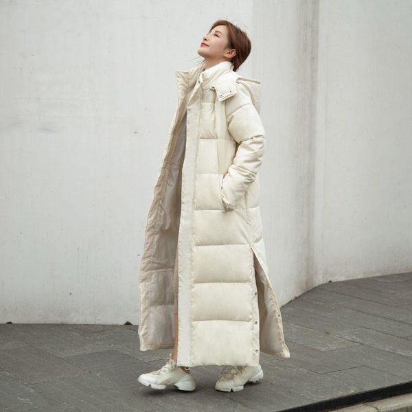 

women's down & parkas plus size 3xl women winter hooded warm coat slim cotton padded basic jacket female casual x-long outwear feminina, Black