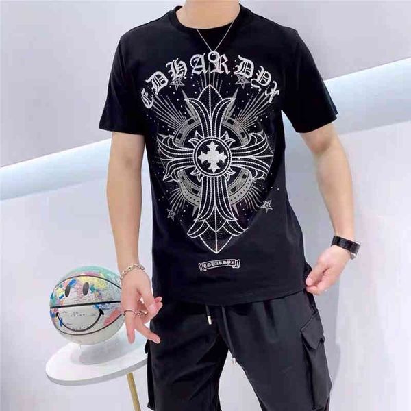 

summer new fashion brand short sleeve t-shirt for men, White;black