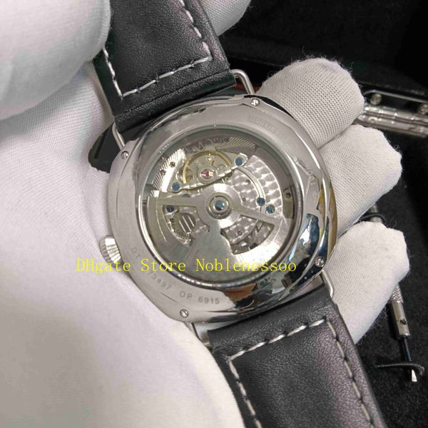 Real Po con scatola originale orologio da uomo quadrante nero cinturino in pelle in acciaio inossidabile PAM 00754 fondello trasparente meccanico automatico M290x