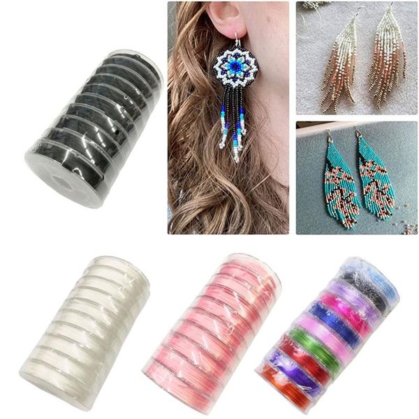 

neck ties 10 rolls 150m crystal string 0.8mm handmade thread elastic line stretchy bracelet bead cord for beading wholesales, Blue;purple