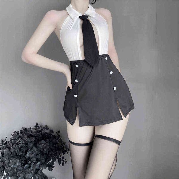 

nxy lingerie jimiko womens kawaii fantasy lingerie role-play secretary open bra dress backless mini dresses costume uniform porno 1221, Red;black