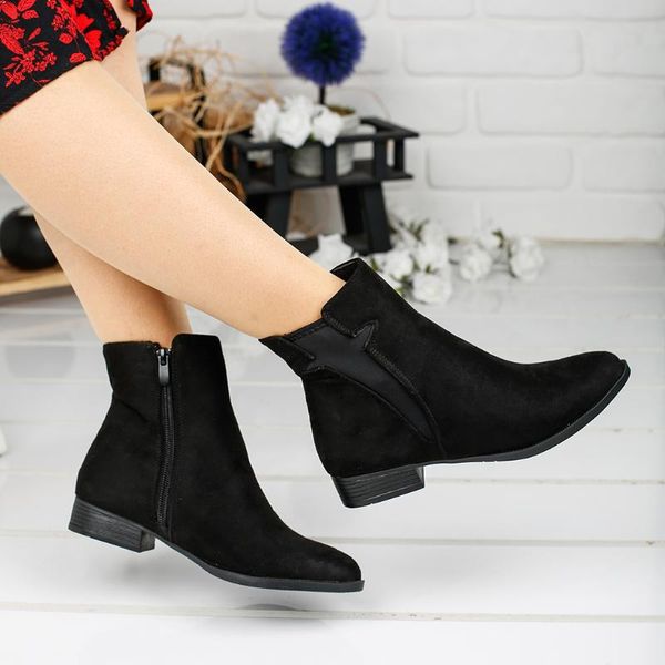 

boots ayakland 8284-2012 suede thermo zipper women shoes, Black