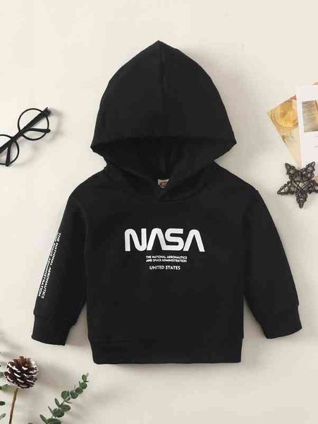 

baby slogan graphic hoodie she, Black