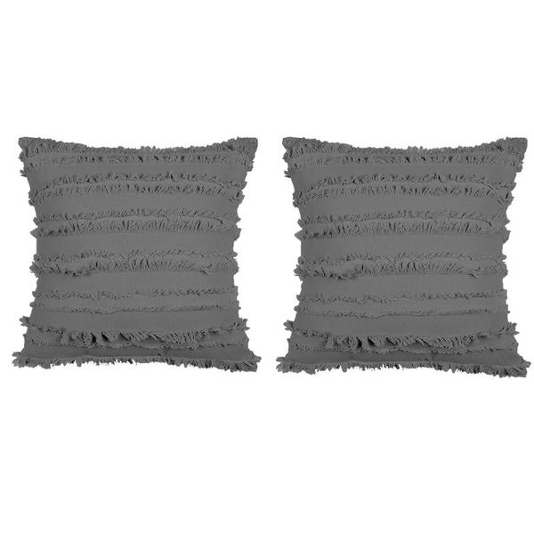 Pillow Case weiches stereoskopisches Sofa Geschenk mit Quasten für Mädchenkissen Deckungen Jacquard Stripe Muster Home Decor Hochzeit Schlafzimmer Wohnzimmer