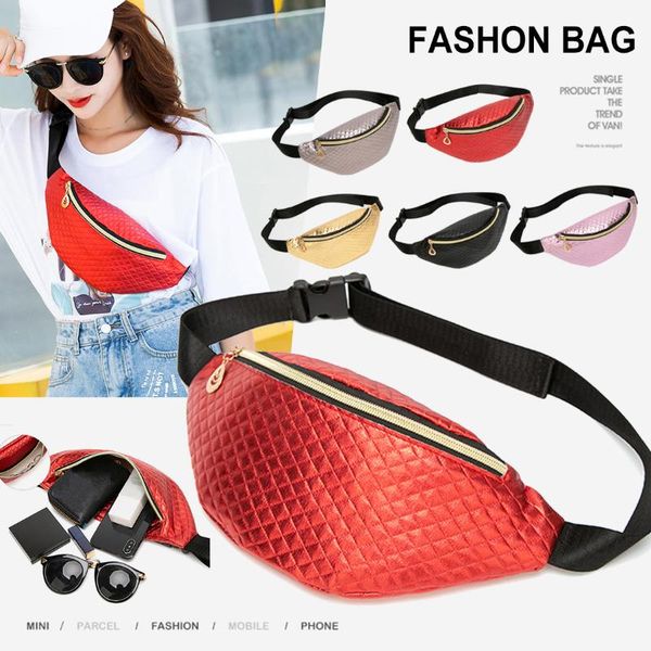 

black leather waist packs fanny pack women crossbody bags female belt bag waterproof travel chest phone pouch wallet