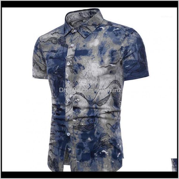 

shirts mens clothing apparel drop delivery 2021 casual fashion men bohe floral short sleeve linen basic shirt mern summer style plus size m5, White;black