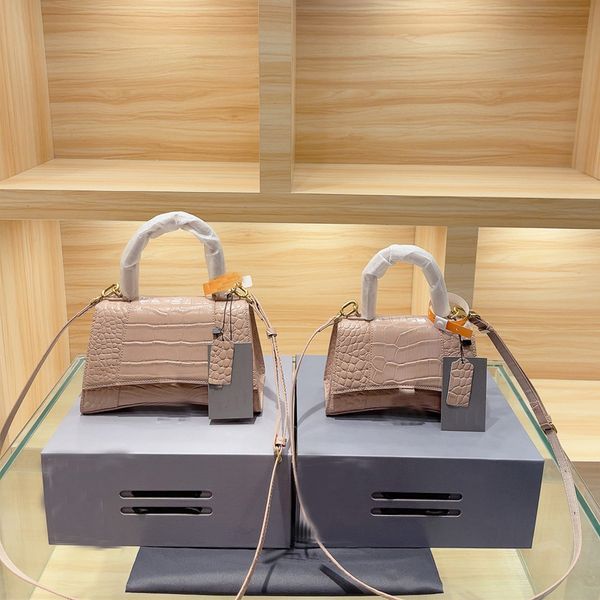 

mini hourglass bags handbag women hand shoulder bag alligator ladies female fashion blue pink silver color white handbags