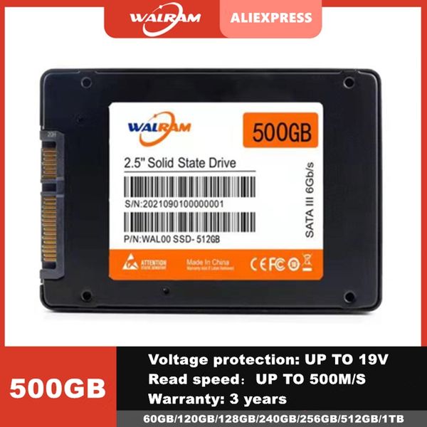 SSD 500 GB 1 TB 480 GB 2.5 SATAIII SATA SSD 512 GB 2 TB HD SSD Sabit Sürücü Disk HDD Dizüstü Bilgisayar için Dahili Katı Hal Sürücüler