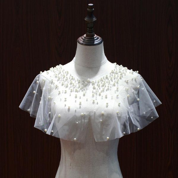 

wraps & jackets wedding shawl summer with skirt outer wear sun protection thin women' all-matching short suspender dress beaded, White