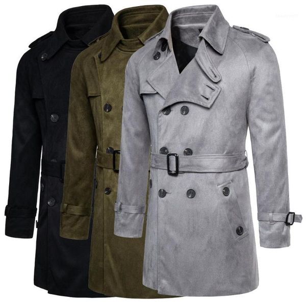 

men's trench coats woolen windbreaker designer jacket 2021 mens brand outwear long sleeves double breasted luxury mid-length coat, Tan;black