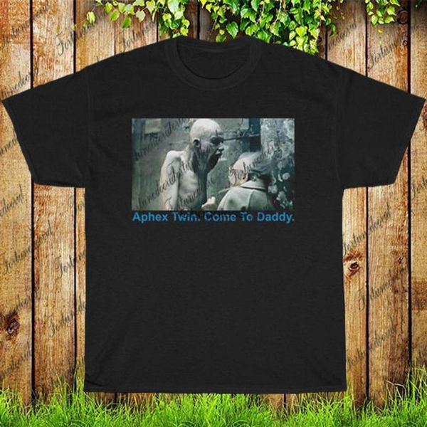 

men's t-shirts aphex twin come to daddy t shirt, White;black