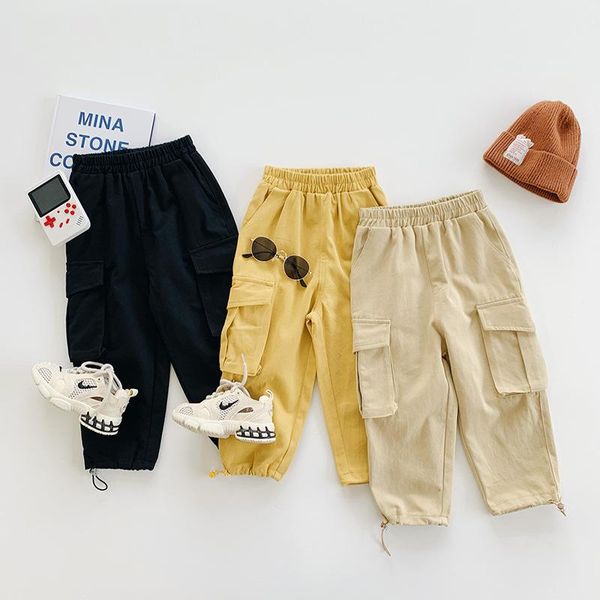 

trousers autumn children's pants 2-8 y toddler boys fashion cargo kids casual pocket baby boy cotton, Blue