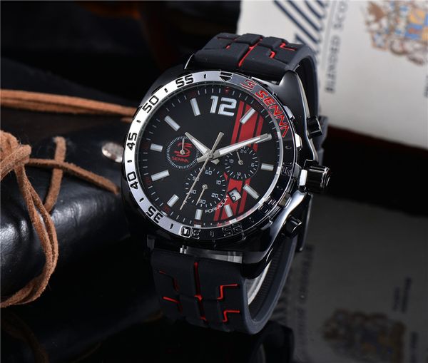 Новые мужские часы кварцевые спортивные часы черный резиновый ремешок несколько часовых поясов работы высокое качество подарки часов