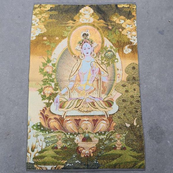 

other arts and crafts thangka brocade painting tibetan buddha statue tara white